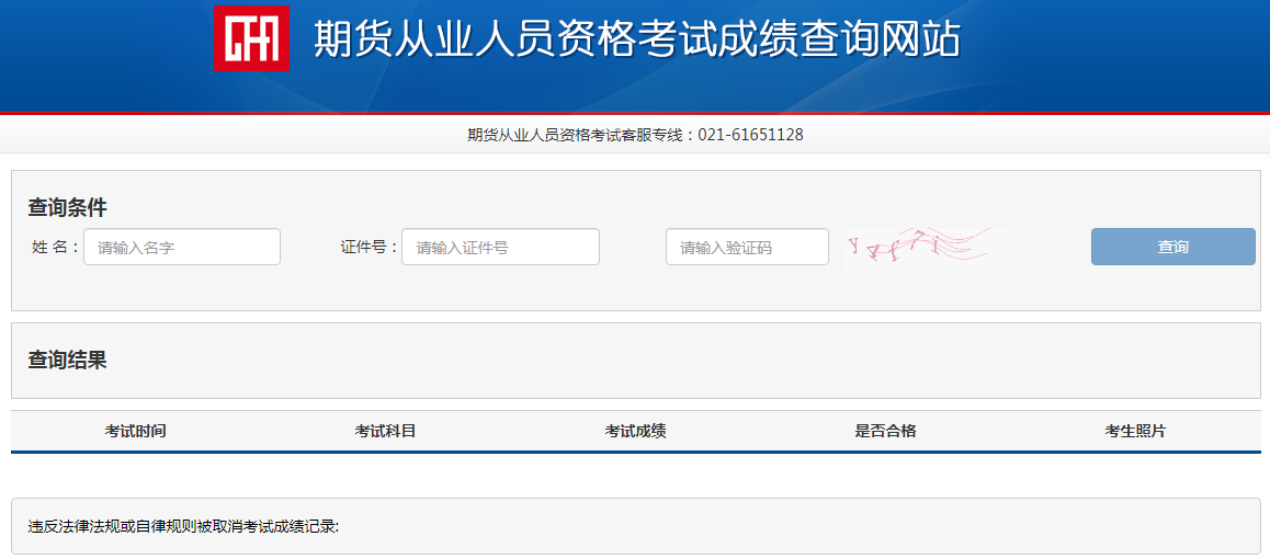 期貨從業(yè)人員資格考試成績(jī)查詢(xún)網(wǎng)站