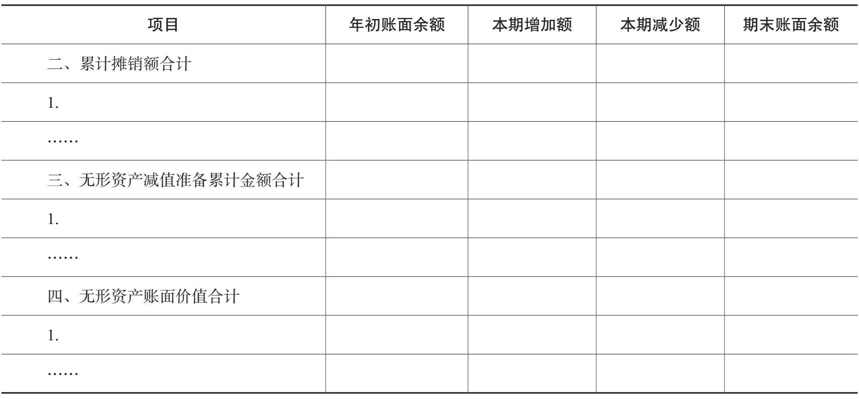 无形资产明细表续表