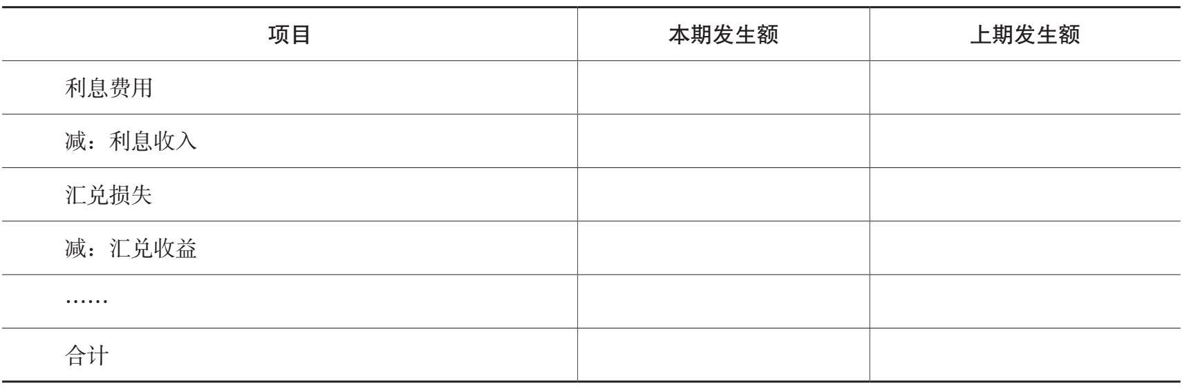 财务费用明细表