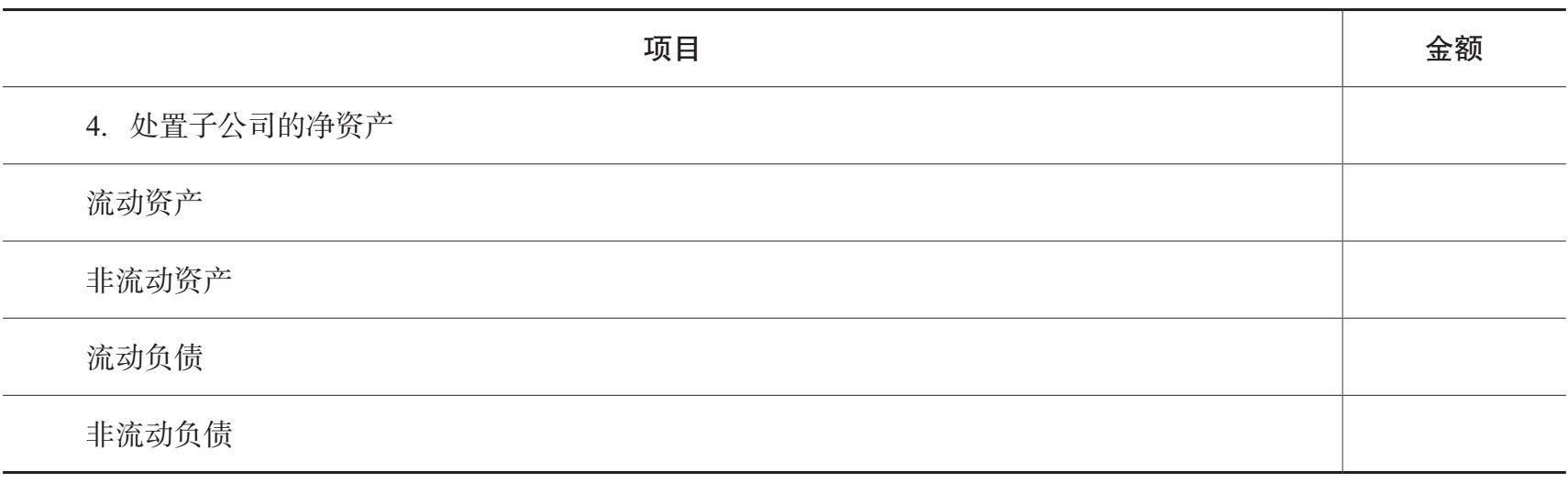 取得或处置子公司及其他营业单位信息续表