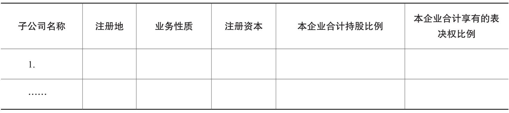 子公司信息表