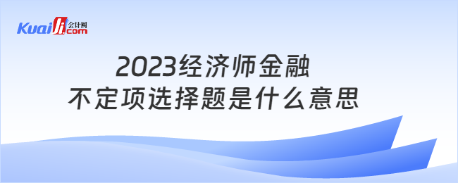 2023经济师金融不定项选择题是什么意思