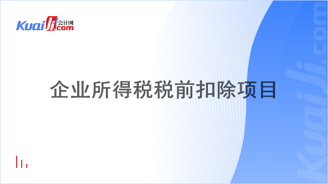 企业所得税税前扣除项目