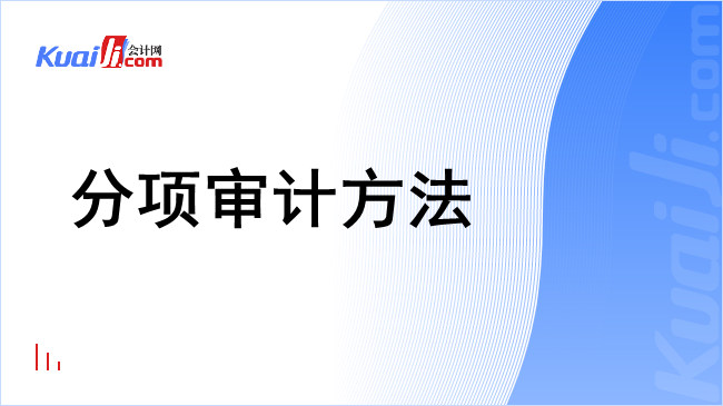 分项审计方法