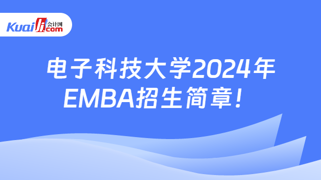 电子科技大学2024年EMBA招生简章！
