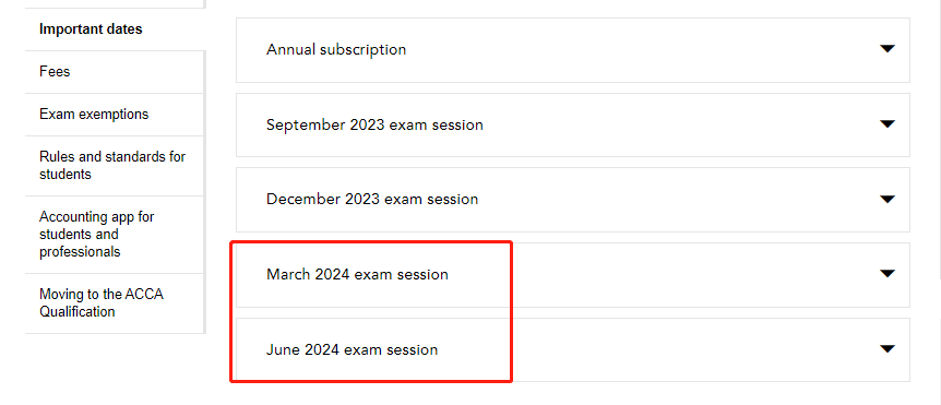 2024年ACCA上半年考试时间安排