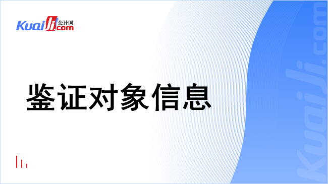 鉴证对象信息