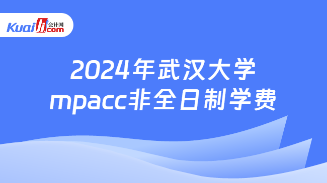 2024年武汉大学mpacc非全日制学费