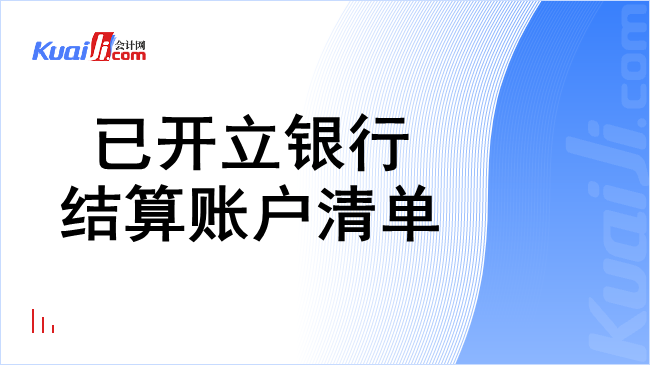 已开立银行结算账户清单