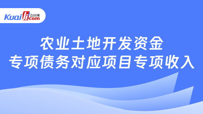 农业土地开发资金专项债务对应项目专项收入