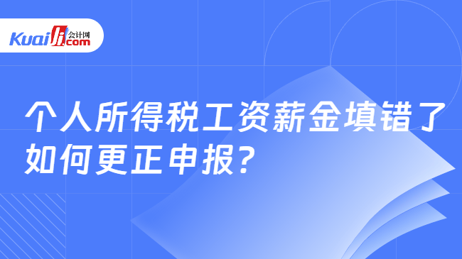 个人所得税更正申报