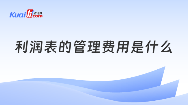 利润表的管理费用