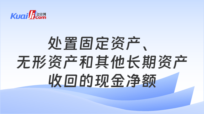 处置固定资产、无形资产和其他长期资产收回的现金净额