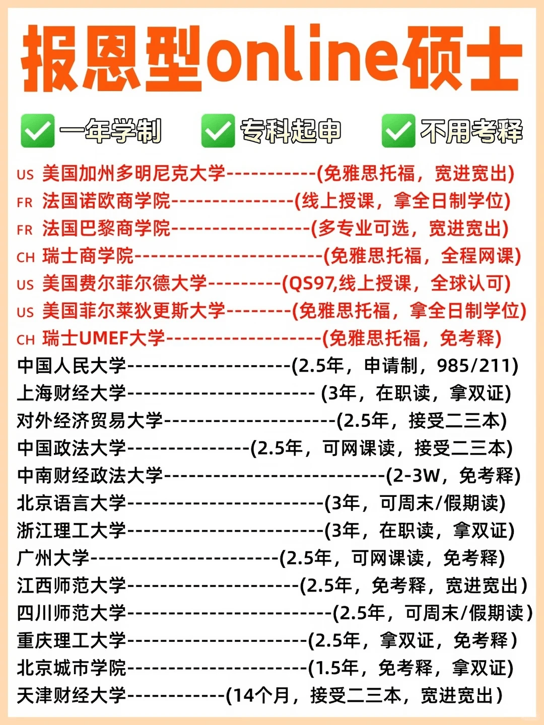 一年制硕士